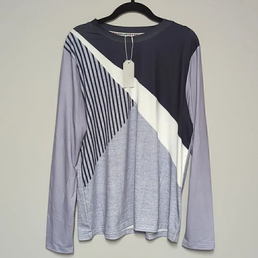 NWT Exclusive Blue and White Long Sleeve Blouse
